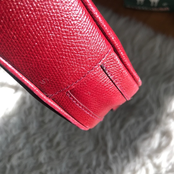 Rare Vintage Burberry’s Red Leather Stirrup Buckle Cross-Body Bag with COA - Picture 15 of 16